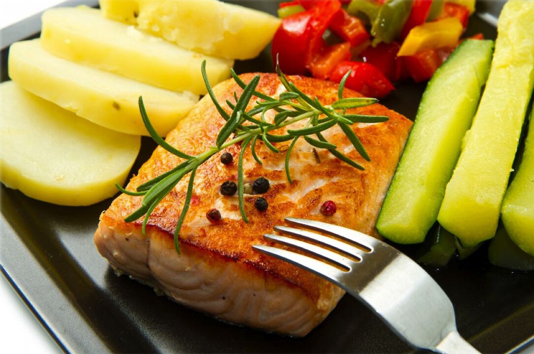 Vegetables and fish together to treat gastritis