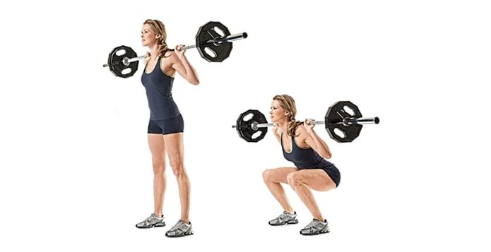 Squat in the bar